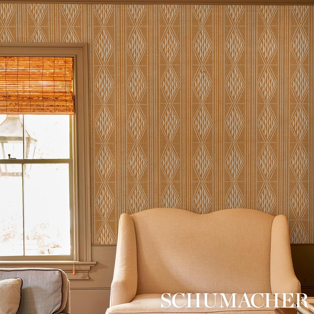 Schumacher Cassava Sable Wallpaper