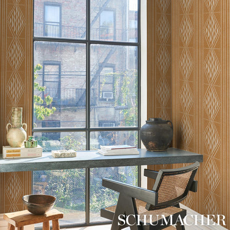Schumacher Cassava Sable Wallpaper