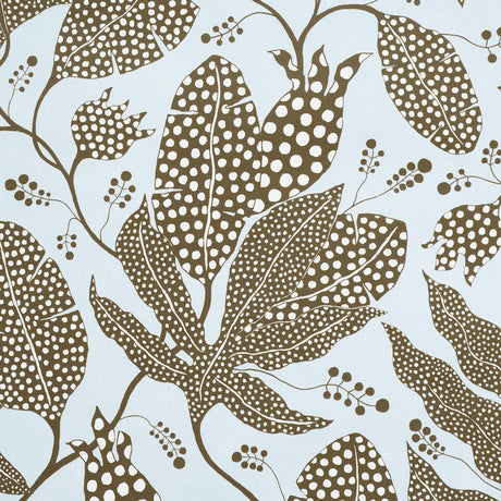 Schumacher Polka Dot Jungle Brown & Sky Wallpaper