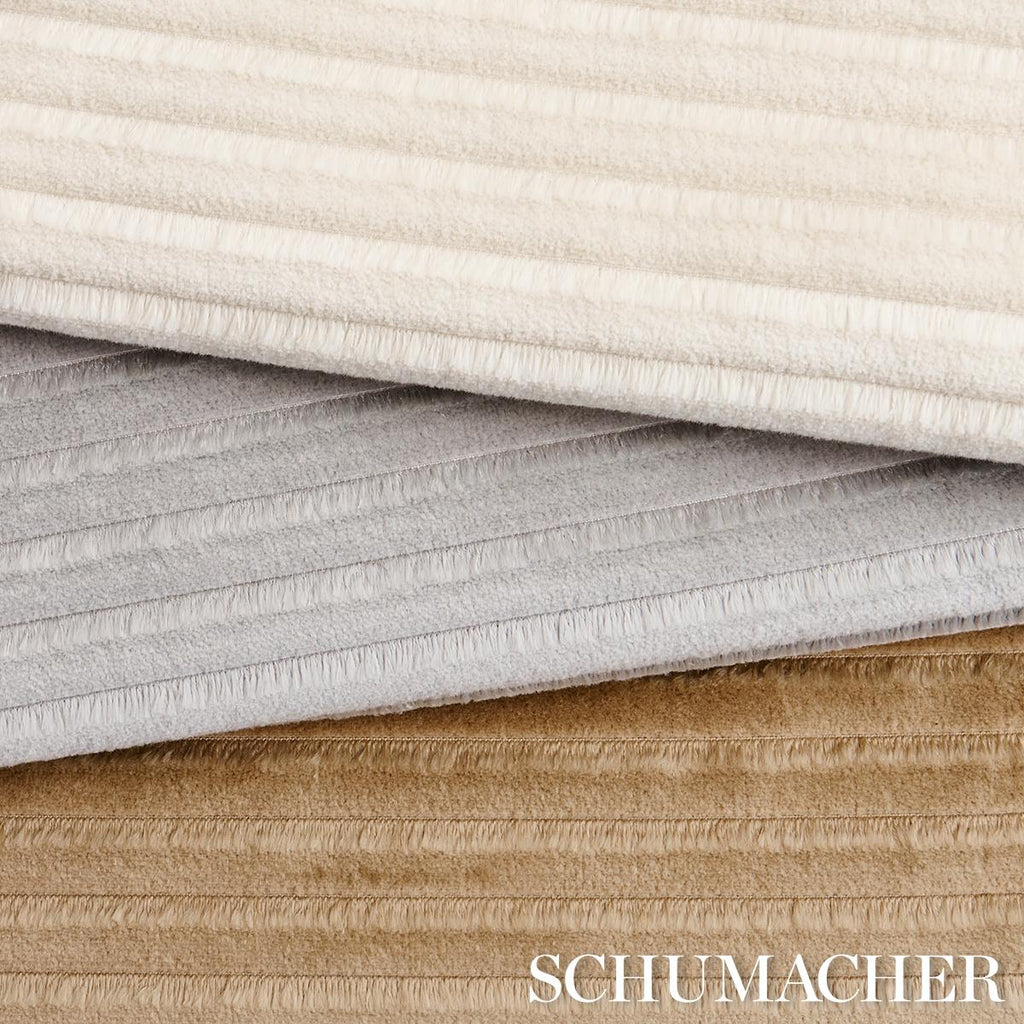 Schumacher Petite Channeled Velvet Ivory Fabric