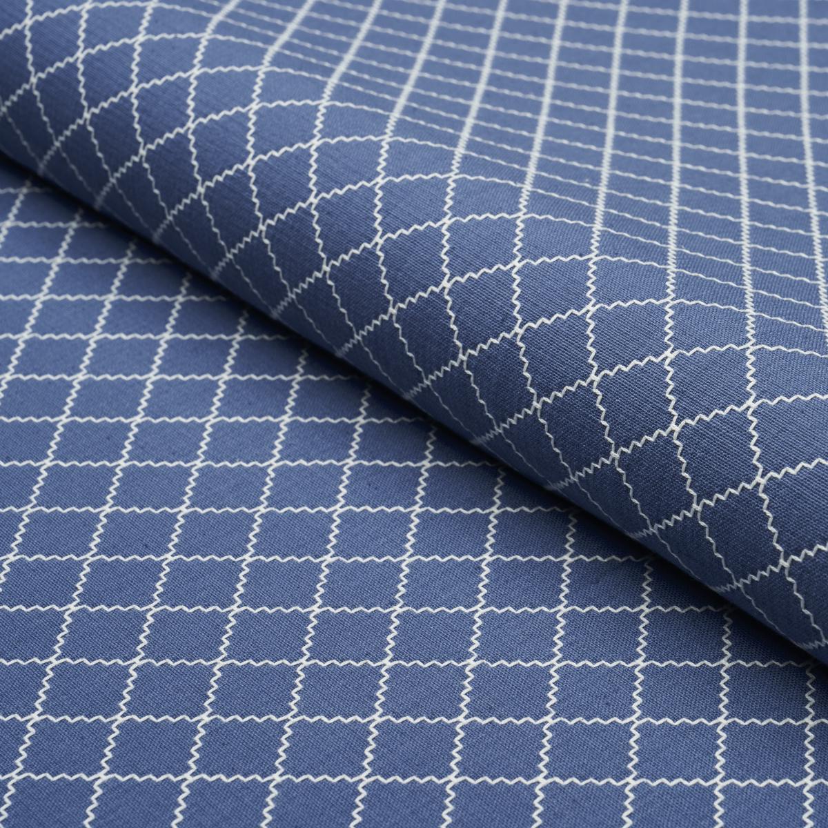 Schumacher Maggie Lattice Cobalt Fabric