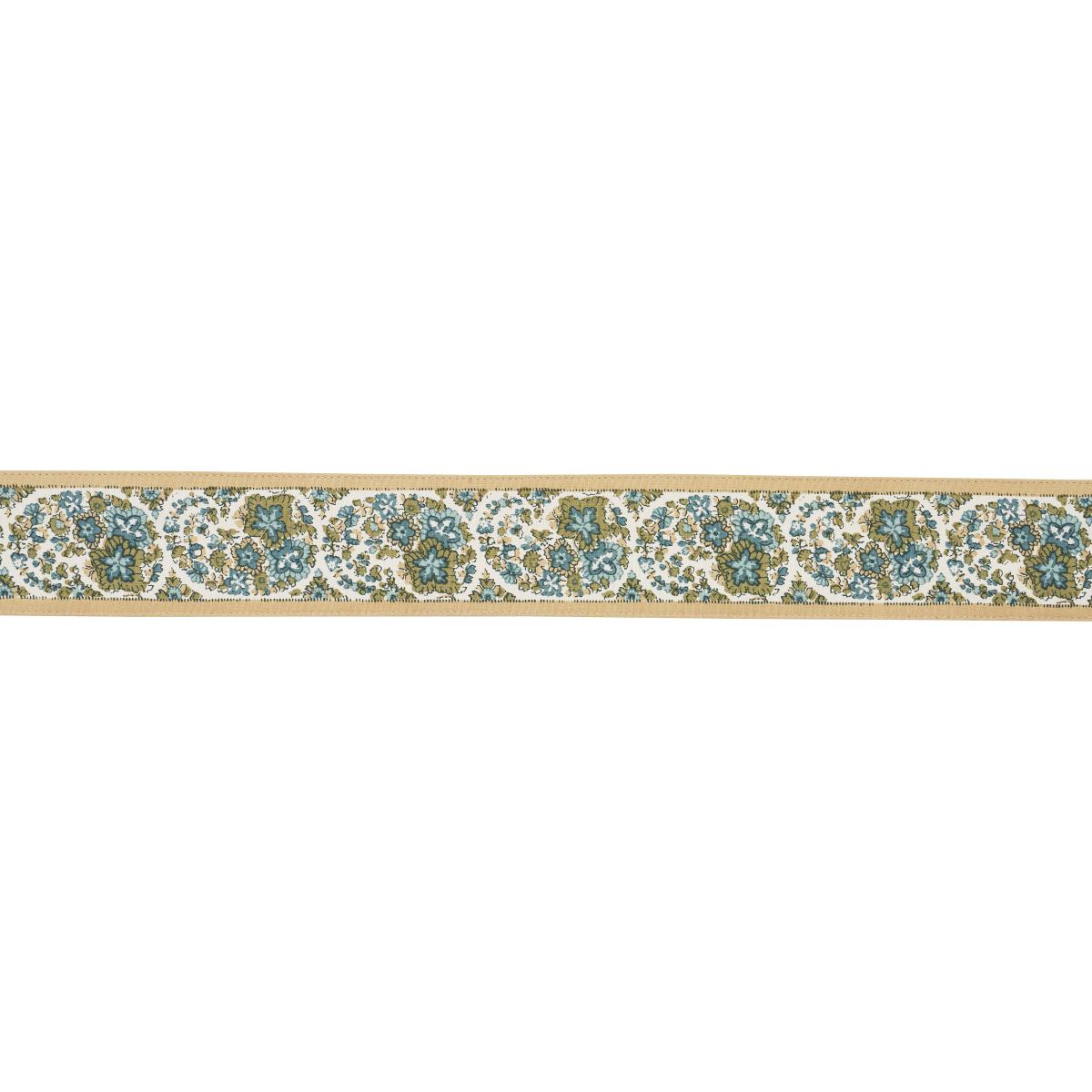 Schumacher Mineral & Teal Ines Paisley Trim
