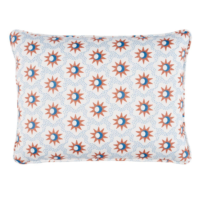 Schumacher Clay & Blue 16" x 12" Lucie Pillow