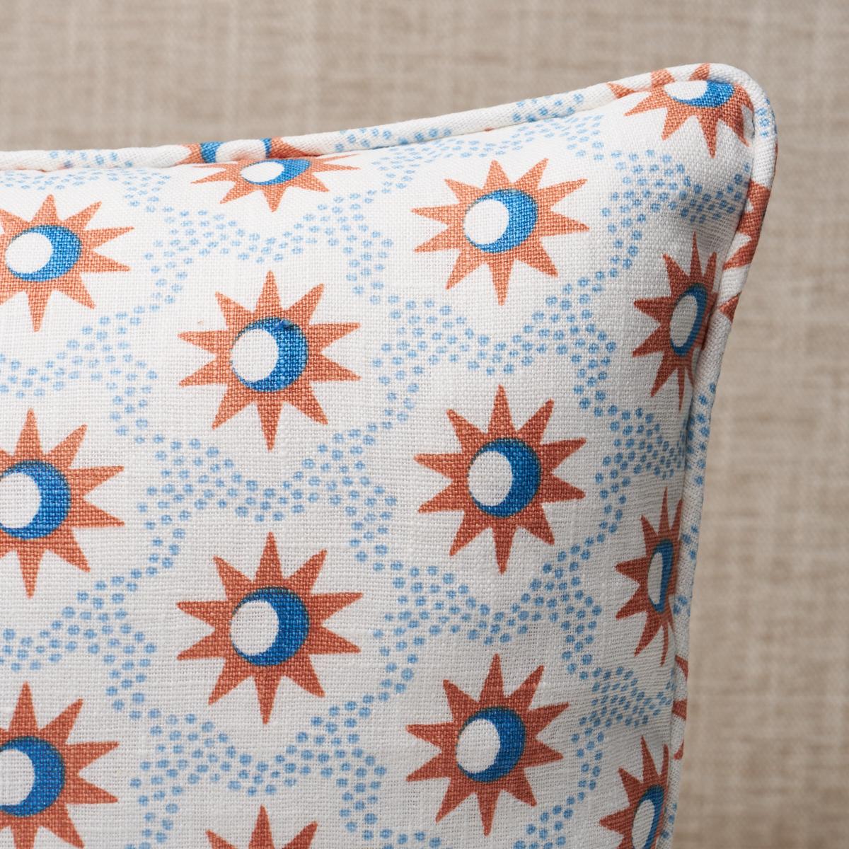 Schumacher Lucie Clay & Blue 16" x 12" Pillow