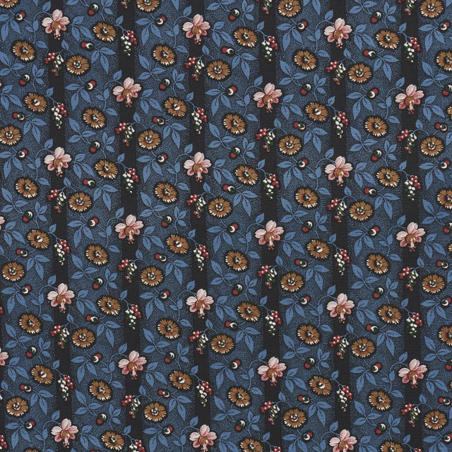 Schumacher La Rue Stripe Midnight Fabric