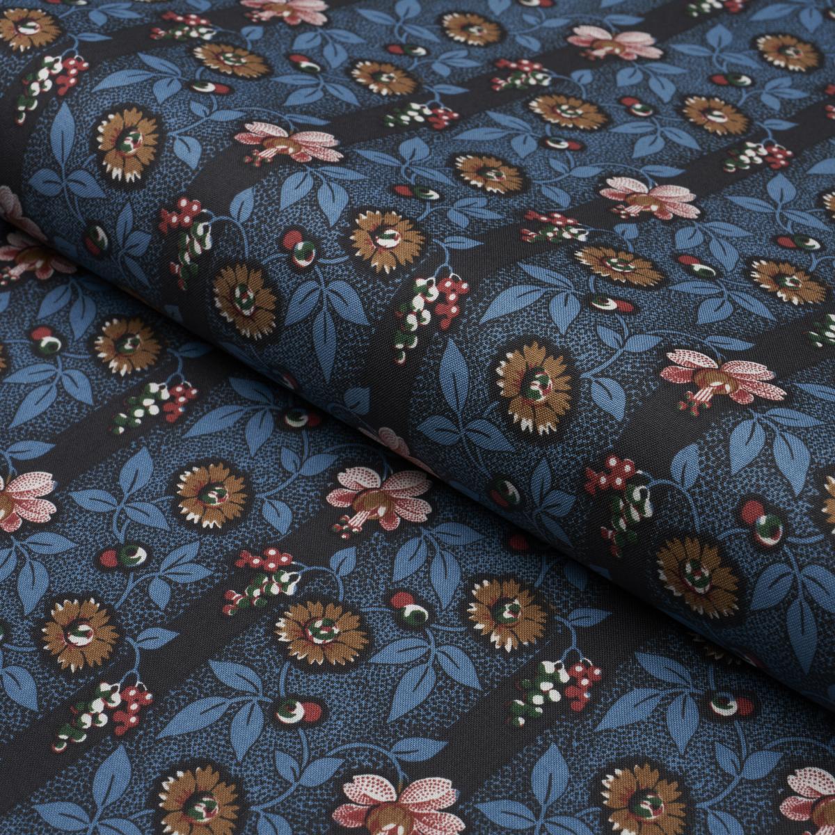 Schumacher La Rue Stripe Midnight Fabric