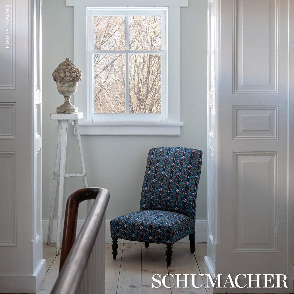 Schumacher La Rue Stripe Midnight Fabric