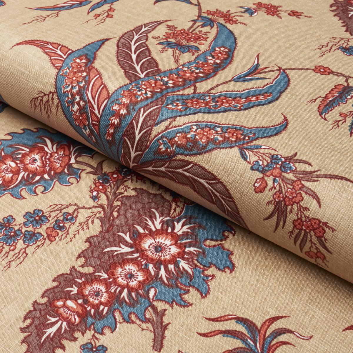 Schumacher Apolline Botanical Rouge & Bleu Fabric