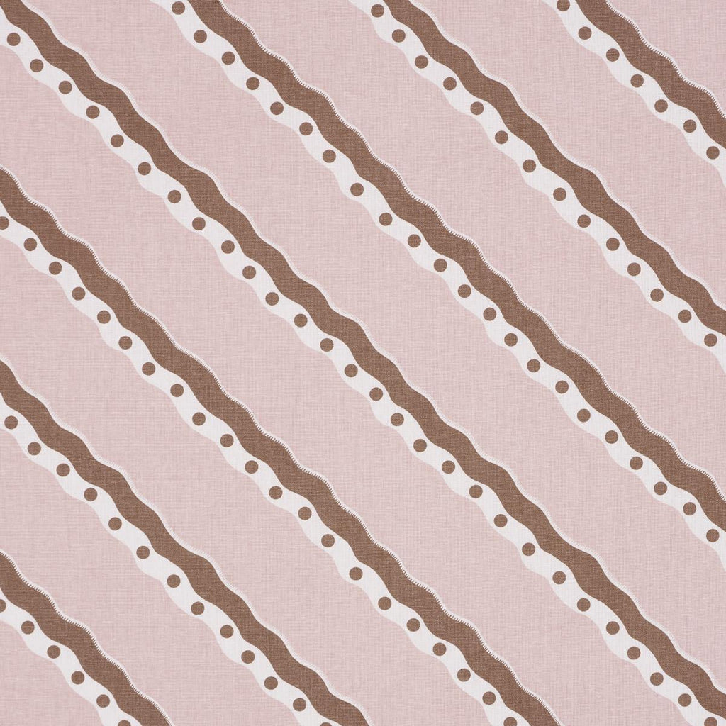 Schumacher Rousseau Stripe Cocoa & Blush Fabric