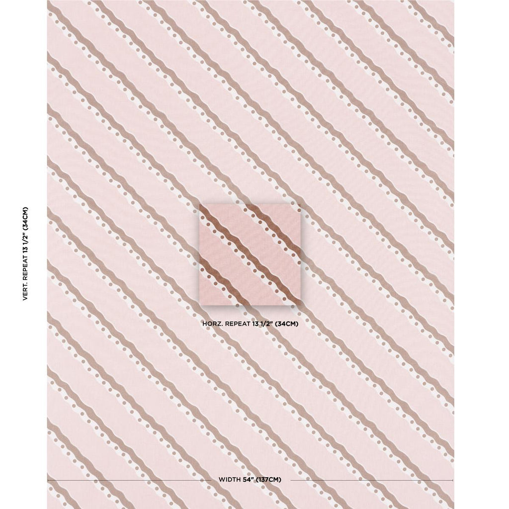 Schumacher Rousseau Stripe Cocoa & Blush Fabric