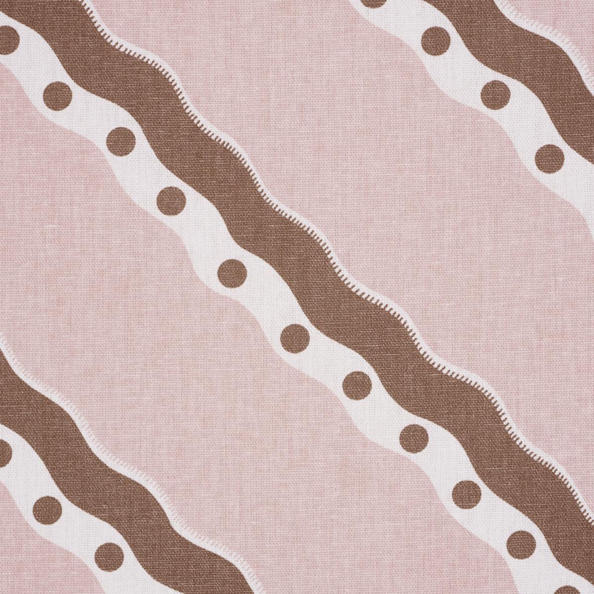 Schumacher Rousseau Stripe Cocoa & Blush Fabric