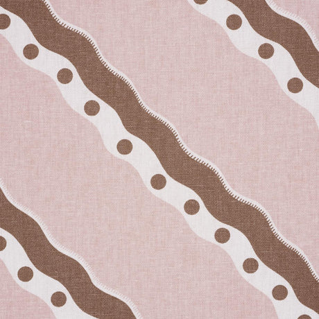 Schumacher Rousseau Stripe Cocoa & Blush Fabric