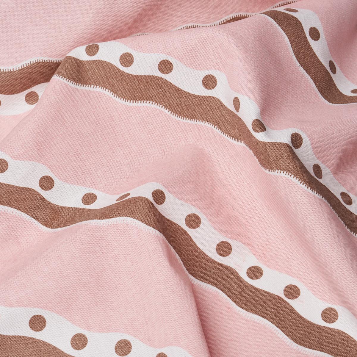 Schumacher Rousseau Stripe Cocoa & Blush Fabric