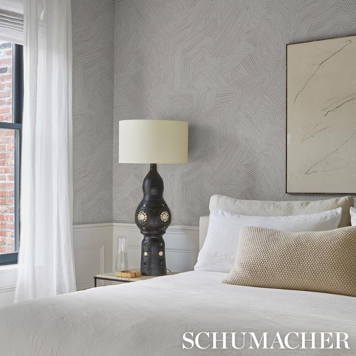 Schumacher Labyrinth Grand Soft Silver Wallpaper