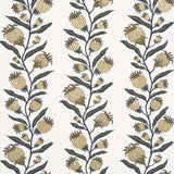 Schumacher Thistle Vine Black & Gold Wallpaper