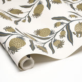 Schumacher Thistle Vine Black & Gold Wallpaper