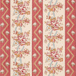 Schumacher Sylvain Floral Stripe Rouge Wallpaper