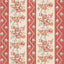 Schumacher Sylvain Floral Stripe Rouge Wallpaper