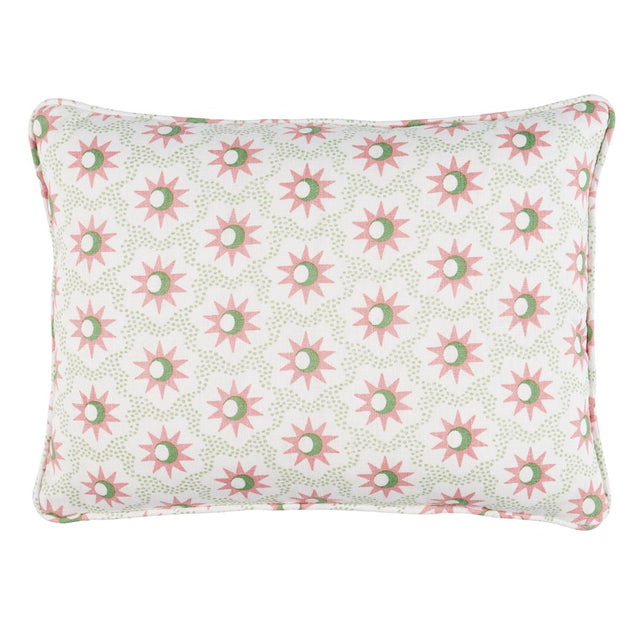 Schumacher Pink & Green 16" x 12" Lucie Pillow