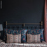 Schumacher Midnight & Rouge 30" x 14" Iyla Embroidery Pillow