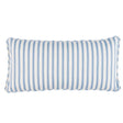 Schumacher Indigo 24" x 12" Birdie Ticking Stripe Pillow