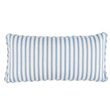 Schumacher Indigo 24" x 12" Birdie Ticking Stripe Pillow