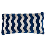 Schumacher Navy 24" x 12" The Wave Pillow