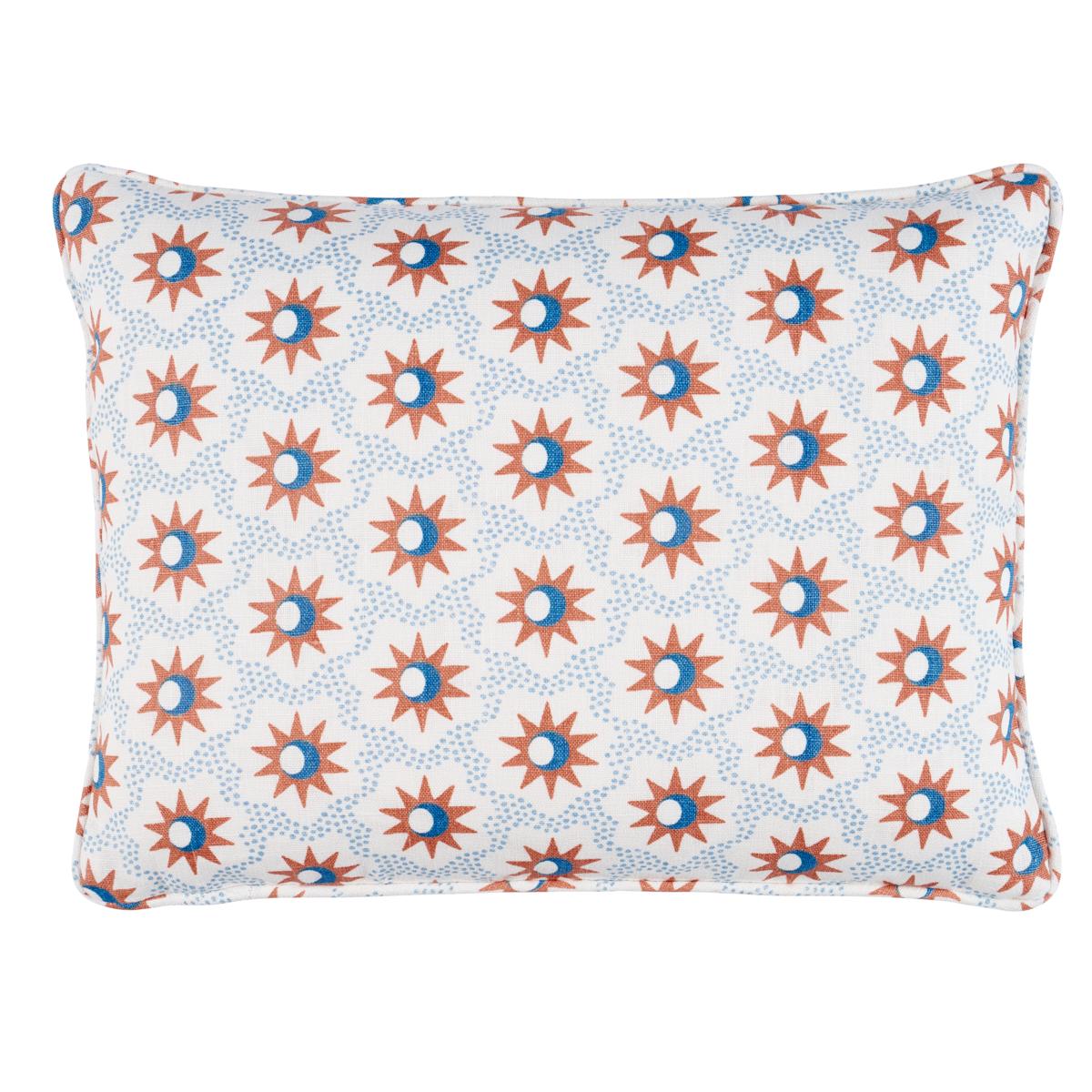 Schumacher Clay & Blue 18" x 12" Lucie Pillow