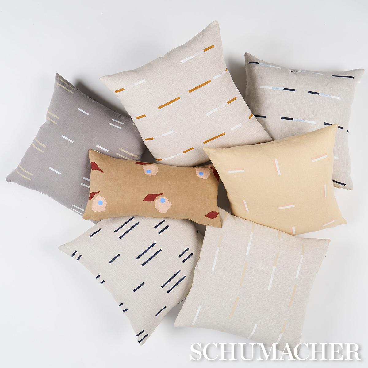 Schumacher Overlapping Dashes Buff 22" x 22" Pillow