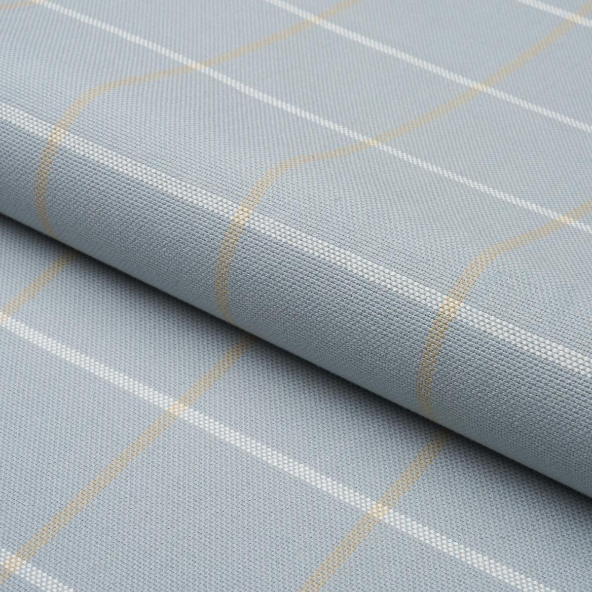 Schumacher Frannie Windowpane Light Blue Fabric