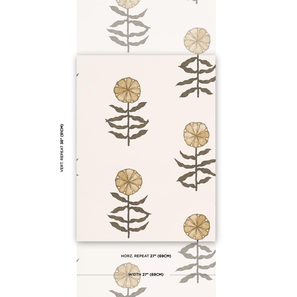 Schumacher Pretty Petals Neutral Wallpaper