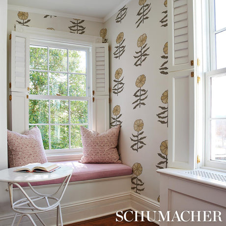 Schumacher Pretty Petals Neutral Wallpaper