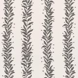 Schumacher Tendril Stripe Black & Cream Wallpaper