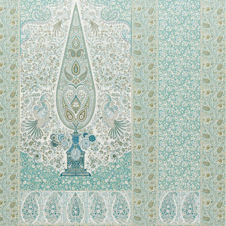 Schumacher Colmery Paisley Panel Set Peacock Wallpaper