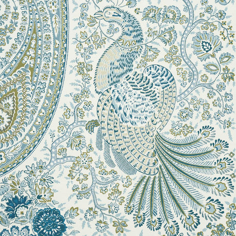 Schumacher Colmery Paisley Panel Set Peacock Wallpaper