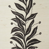 Schumacher Tendril Stripe Sisal Black & Cream Wallpaper