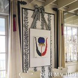 Schumacher Tendril Stripe Sisal Black & Cream Wallpaper