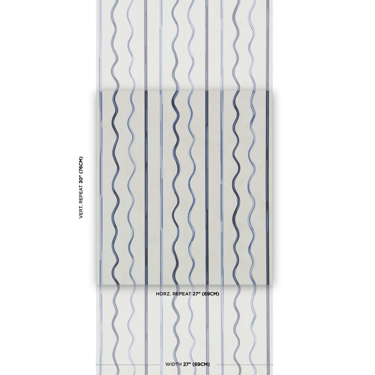 Schumacher Backdrop X Schumacher Affogato Cornflower & Deep Navy Wallpaper