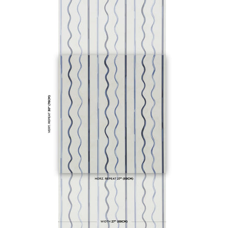 Schumacher Backdrop X Schumacher Affogato Cornflower & Deep Navy Wallpaper