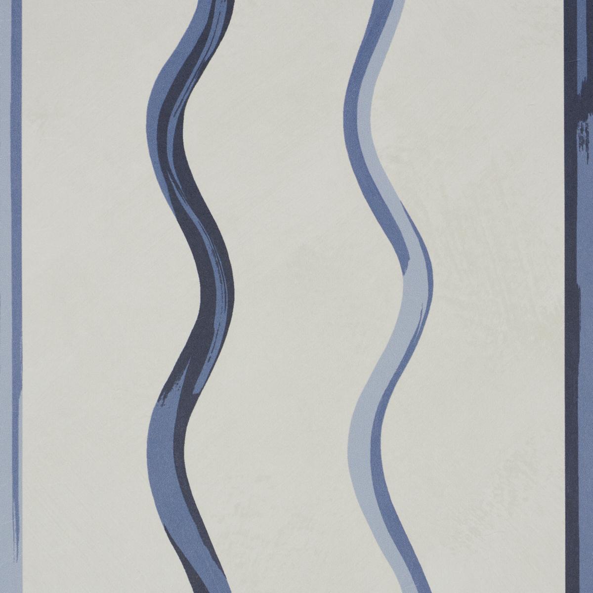 Schumacher Backdrop X Schumacher Affogato Cornflower & Deep Navy Wallpaper