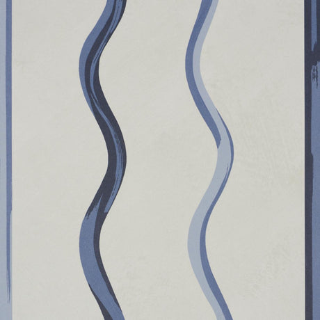 Schumacher Backdrop X Schumacher Affogato Cornflower & Deep Navy Wallpaper