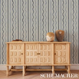Schumacher Affogato Cornflower & Deep Navy Wallpaper