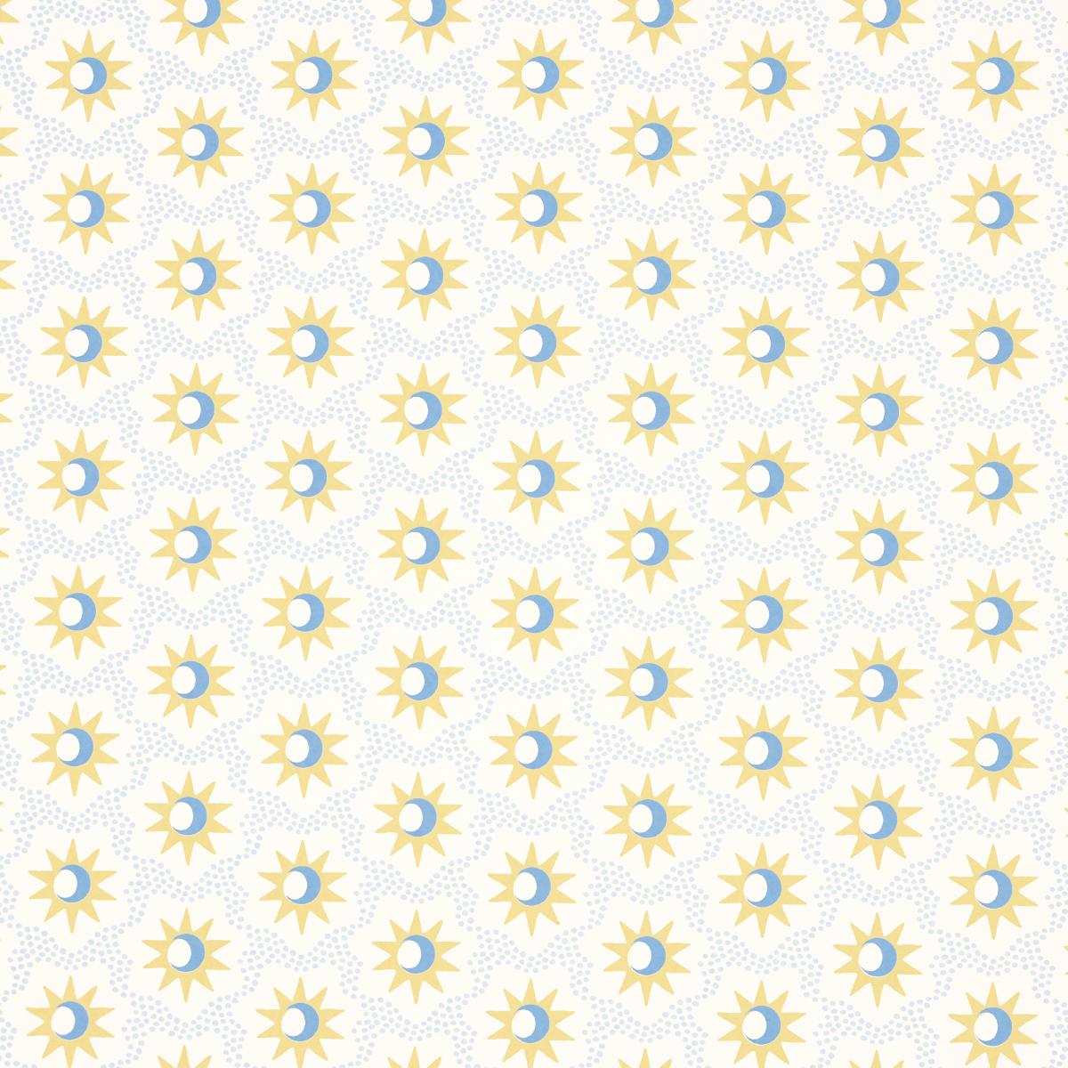 Schumacher Lucie Yellow & Sky Wallpaper