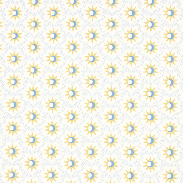 Schumacher Lucie Yellow & Sky Wallpaper
