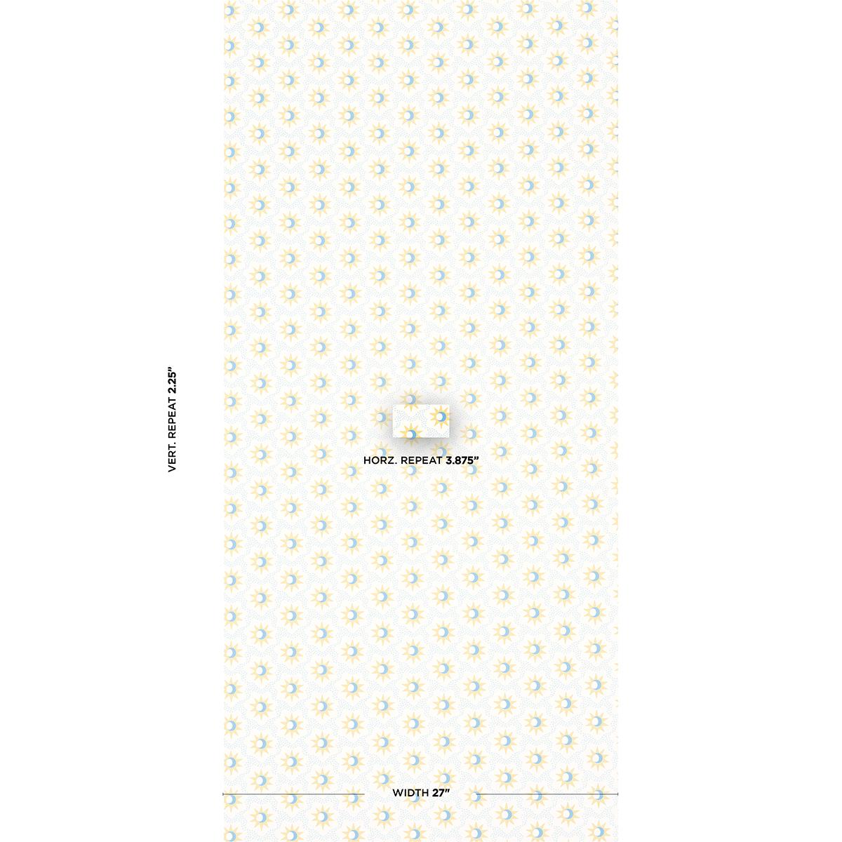 Schumacher Lucie Yellow & Sky Wallpaper