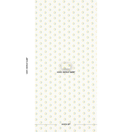 Schumacher Lucie Yellow & Sky Wallpaper