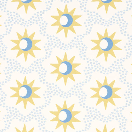 Schumacher Lucie Yellow & Sky Wallpaper