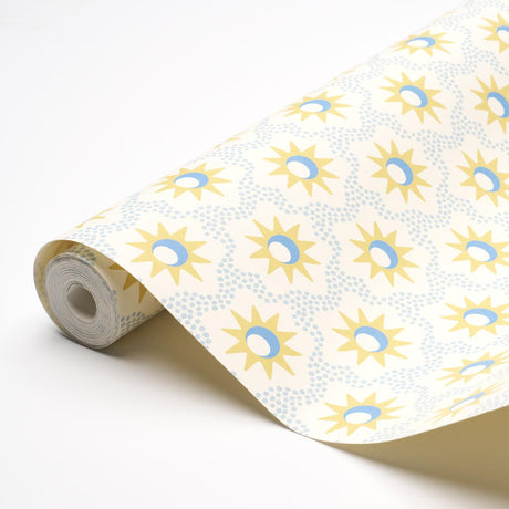 Schumacher Lucie Yellow & Sky Wallpaper