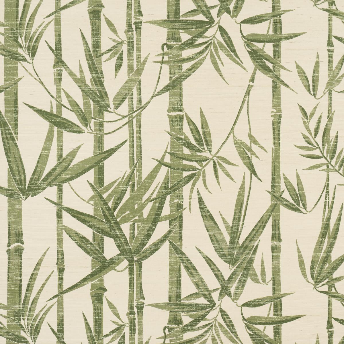 Schumacher Les Bambous Sisal Green Wallpaper