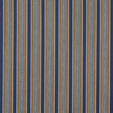 Schumacher Auguste Stripe Marine & Cognac Fabric